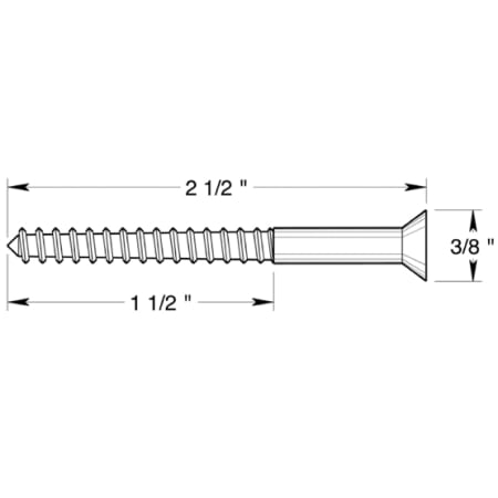 A large image of the Deltana SCWB1225 Screw Line Drawing