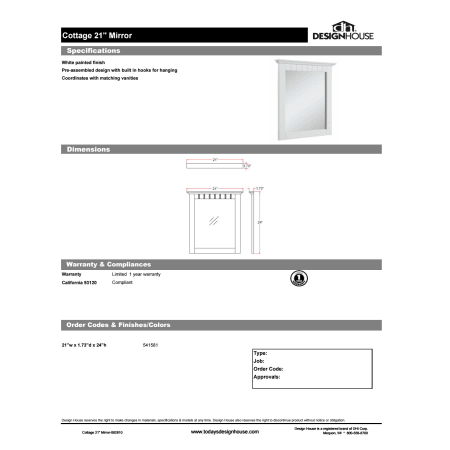 A large image of the Design House 541581 Design House 541581