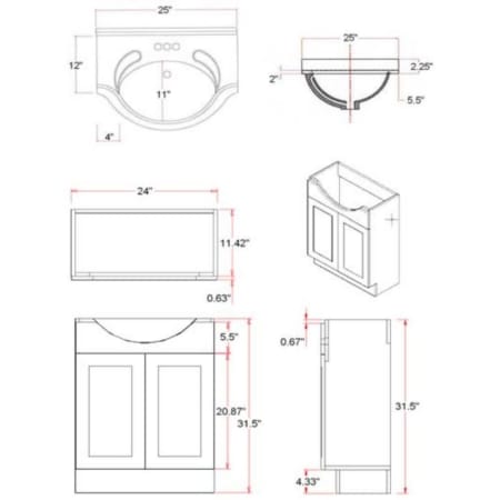 A large image of the Design House 541656 Dimensions