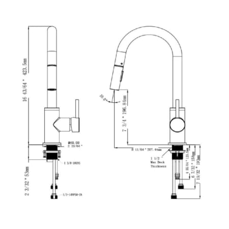 A large image of the Design House 548305 Dimensions