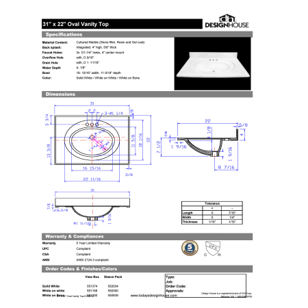 A large image of the Design House 552034 Design House 552034