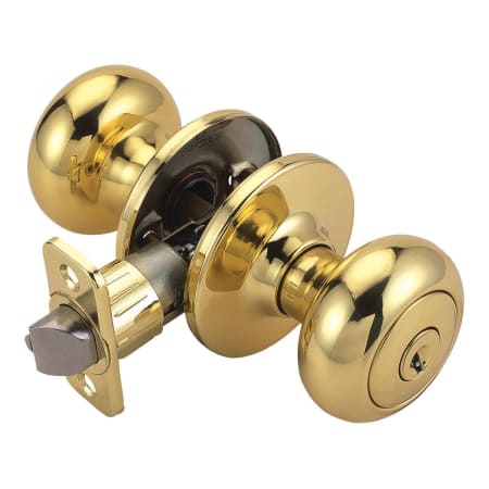 Design House 754671 Polished Brass Cambridge Single Cylinder Keyed Entry Door Knob - FaucetDirect.com