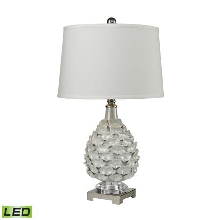 A large image of the Dimond Lighting D2599-LED White Pearlescent Glaze / Polished Nickel