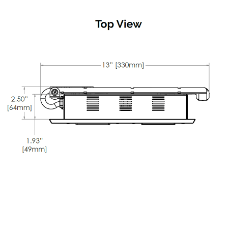 A large image of the Docking Drawer 2012-266 Blade Duo Top View Line Drawing