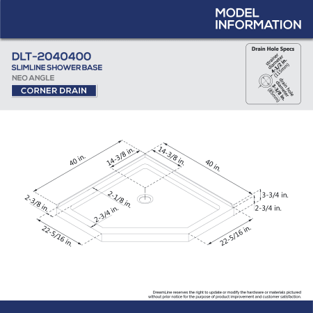 A large image of the DreamLine DL-6062-88 Drawing