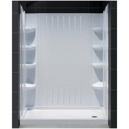 A large image of the DreamLine DL-6145 White / Right Drain