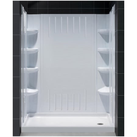 A large image of the DreamLine DL-6146 White / Right Drain