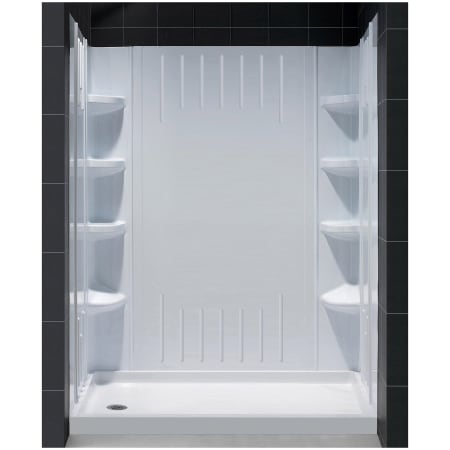 A large image of the DreamLine DL-6148 White / Left Drain