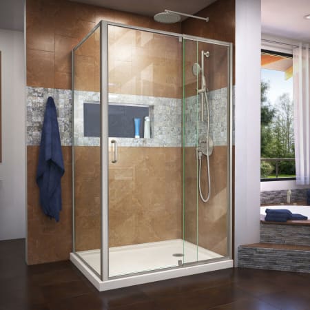A large image of the DreamLine DL-6719R Brushed Nickel with Biscuit Base