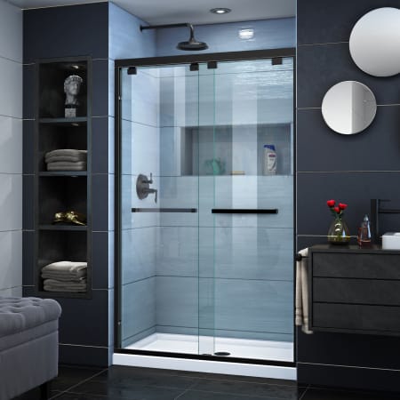 A large image of the DreamLine DL-7009C Matte Black with White Base