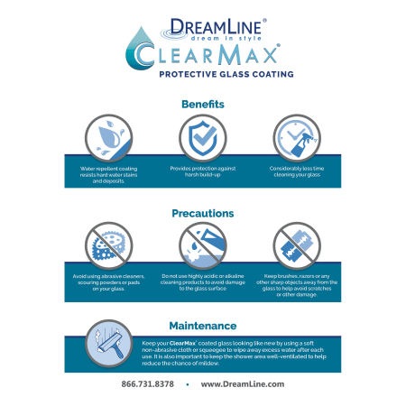A large image of the DreamLine SHDR-6360762 Dreamline-SHDR-6360762-ClearMax Benefits