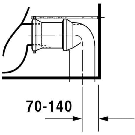 A large image of the Duravit 012809 Technical Drawing 5