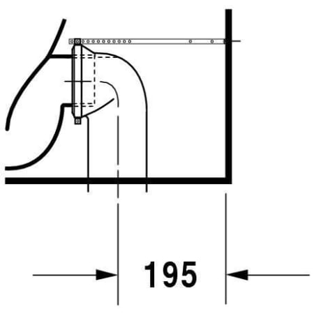 A large image of the Duravit 012809 Technical Drawing 6