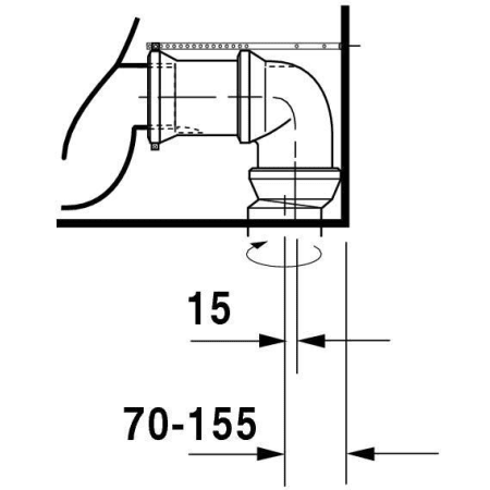 A large image of the Duravit 012809 Technical Drawing 7