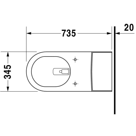 A large image of the Duravit 016301 Technical Drawing 1