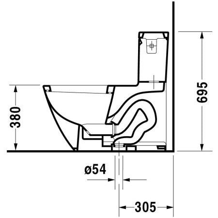 A large image of the Duravit 016301 Technical Drawing 2