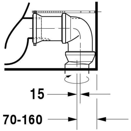 A large image of the Duravit 017009 Technical Drawing 8
