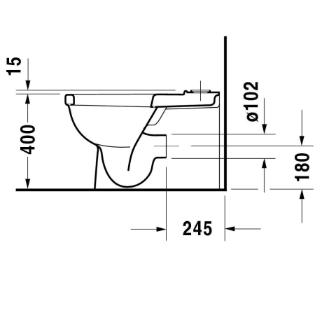 A large image of the Duravit 017009 Technical Drawing 2