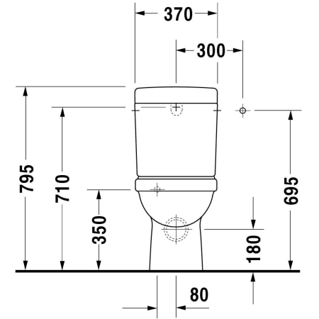 A large image of the Duravit 017009 Technical Drawing 3