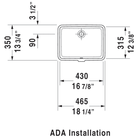 A large image of the Duravit 033043-0HOLE Alternate Image