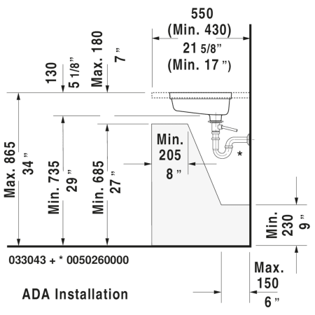 A large image of the Duravit 033043-0HOLE Alternate Image