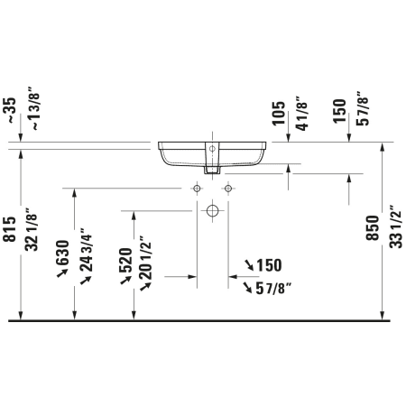 A large image of the Duravit 039848-0HOLE Alternate Image