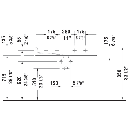 A large image of the Duravit 045410-2HOLE Alternate Image