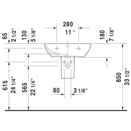 A large image of the Duravit 233560-1HOLE Alternate Image