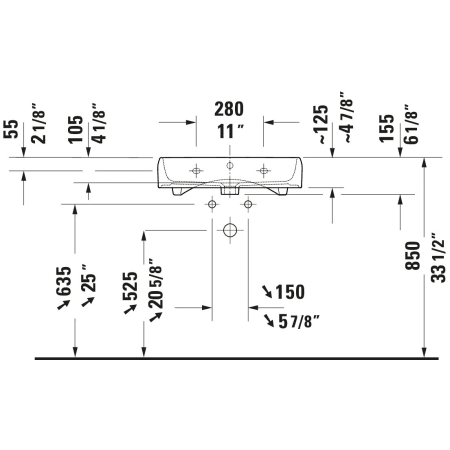 A large image of the Duravit 238260-1HOLE Alternate Image