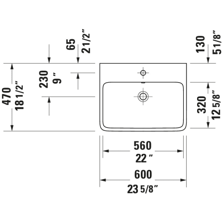 A large image of the Duravit 238260-1HOLE Alternate Image