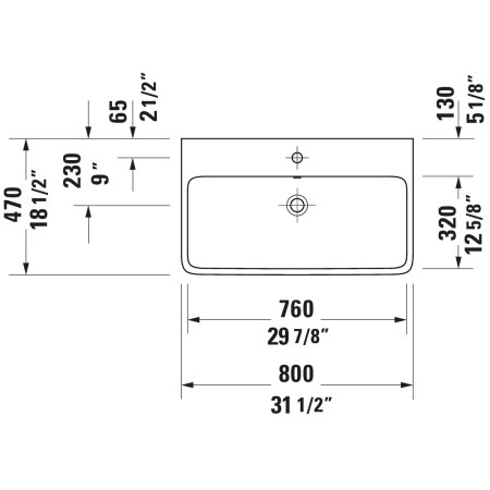 A large image of the Duravit 238280-1HOLE Alternate Image