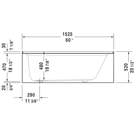 A large image of the Duravit 700356-L-19TALL Alternate Image