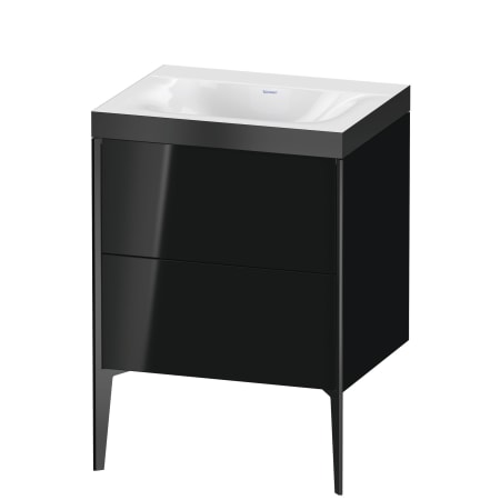 A large image of the Duravit XV4709P-0HOLE Black High Gloss