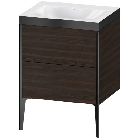 A large image of the Duravit XV4709P-0HOLE Brushed Walnut / Black