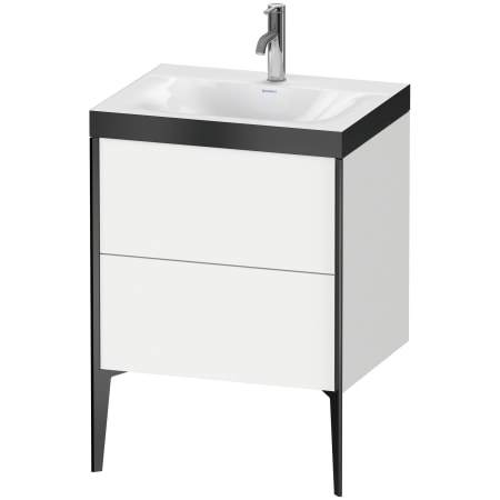 A large image of the Duravit XV4709P-1HOLE White Matte / Black