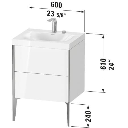 A large image of the Duravit XV4709P-0HOLE Alternate view