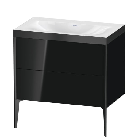 A large image of the Duravit XV4710P-0HOLE Black High Gloss