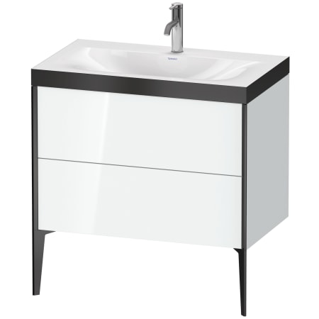 A large image of the Duravit XV4710P-1HOLE White High Gloss (Lacquer) / Black