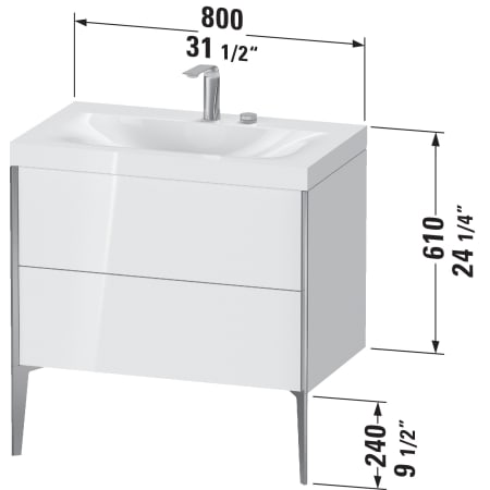 A large image of the Duravit XV4710P-0HOLE Alternate view