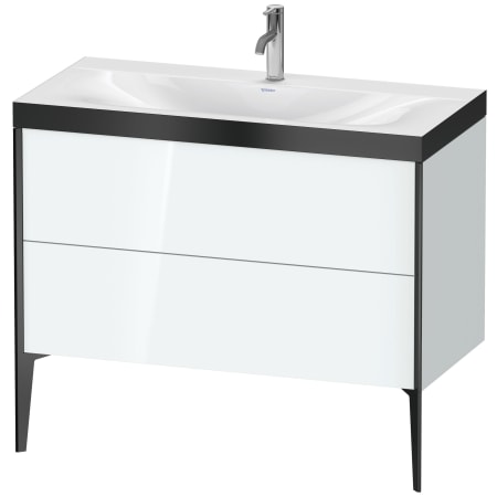 A large image of the Duravit XV4711P-1HOLE White High Gloss (Lacquer) / Black