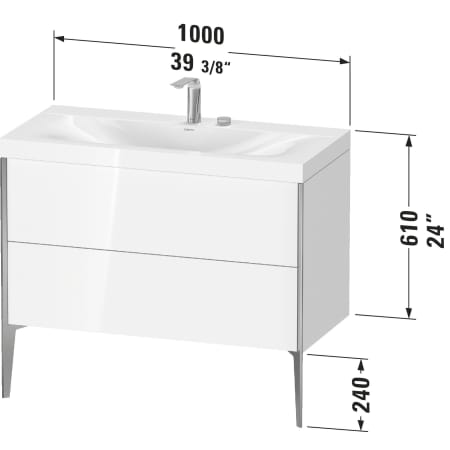 A large image of the Duravit XV4711P-0HOLE Alternate view