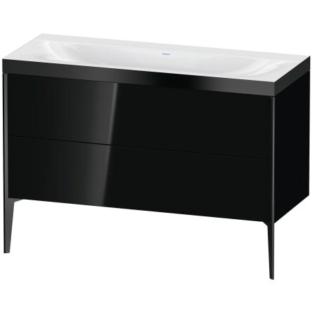 A large image of the Duravit XV4712P-0HOLE Black High Gloss