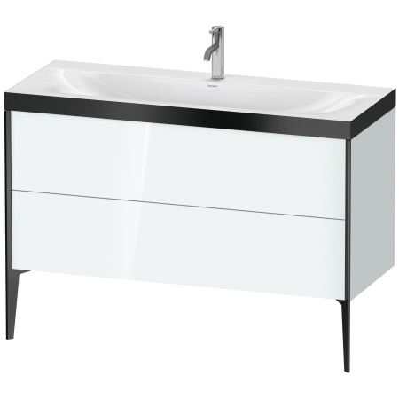 A large image of the Duravit XV4712P-1HOLE White High Gloss (Lacquer) / Black