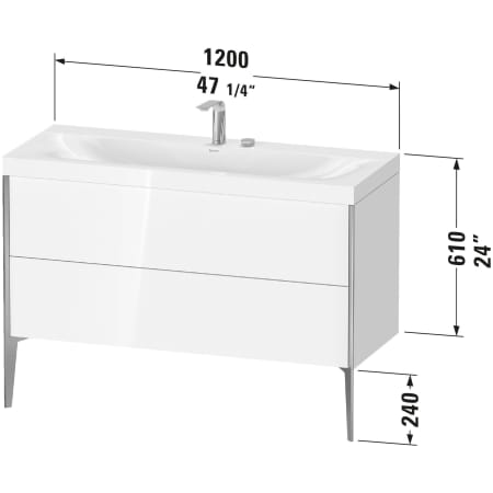 A large image of the Duravit XV4712P-0HOLE Alternate View