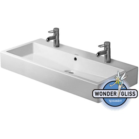 Duravit 04541000261 White Wondergliss Vero 39 3 8 Rectangular A Large Image Of The Duravit 0454100026 White Wondergliss