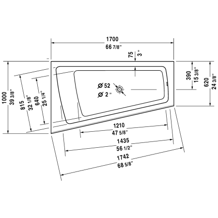 A large image of the Duravit 710264001001090 Duravit 710264001001090