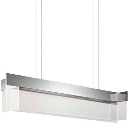 A large image of the Elan Geo Large Linear Chandelier Chrome