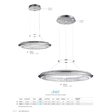 A large image of the Elan Joez Chandelier Elan Joez Chandelier