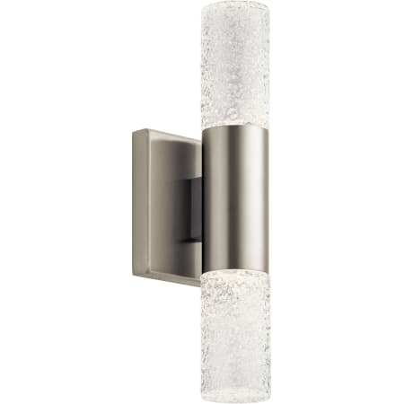 A large image of the Elan Glacial Glow LED Wall Sconce Brushed Nickel