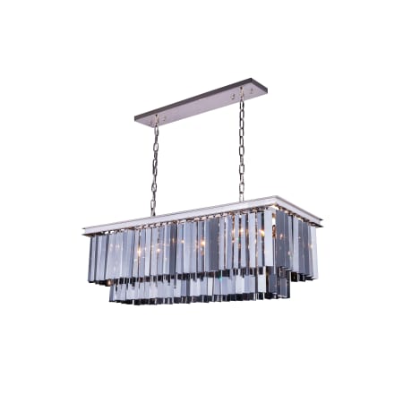 A large image of the Elegant Lighting 1202D40 Pictured in Polished Nickel with Silver Shade Crystal